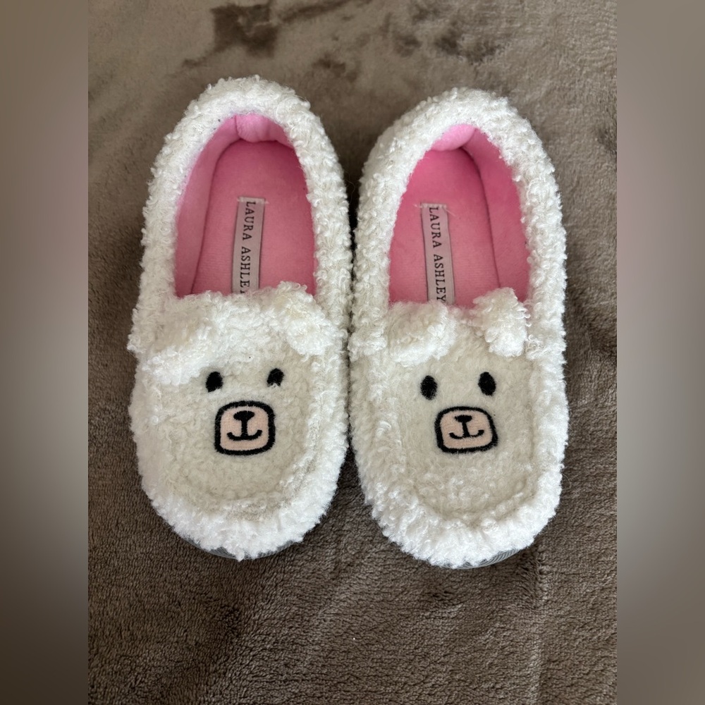 Laura Ashley White Bear Slippers